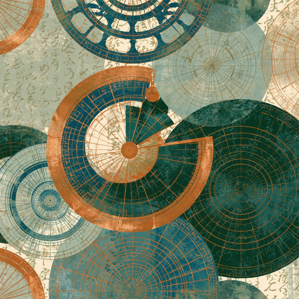 Egg Tempera Astrolabe Sage Forest Digital Paper Pack (DDD014513)