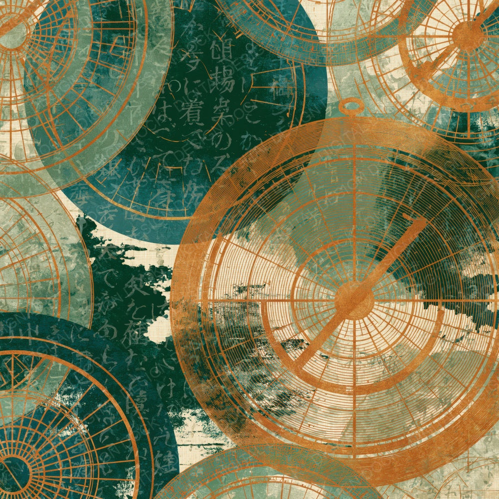 Egg Tempera Astrolabe Sage Forest Digital Paper Pack (DDD014513)