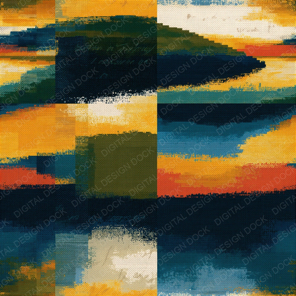 Pixel Olive Ochre Ink Abstract Seamless Digital Paper Pack (DDD014520)