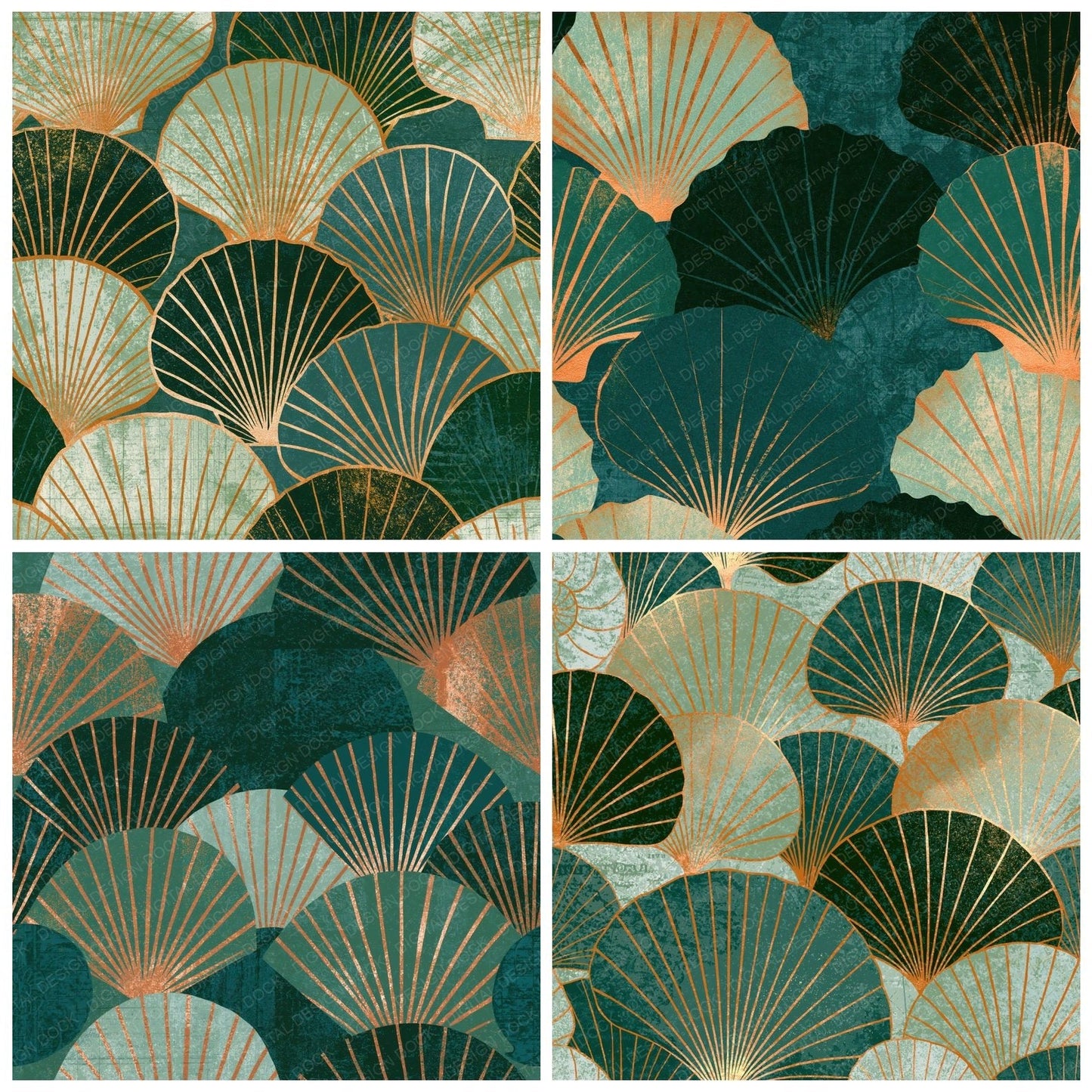 Risograph Shell Taxonomy Sage Forest Digital Paper Pack (DDD014521)