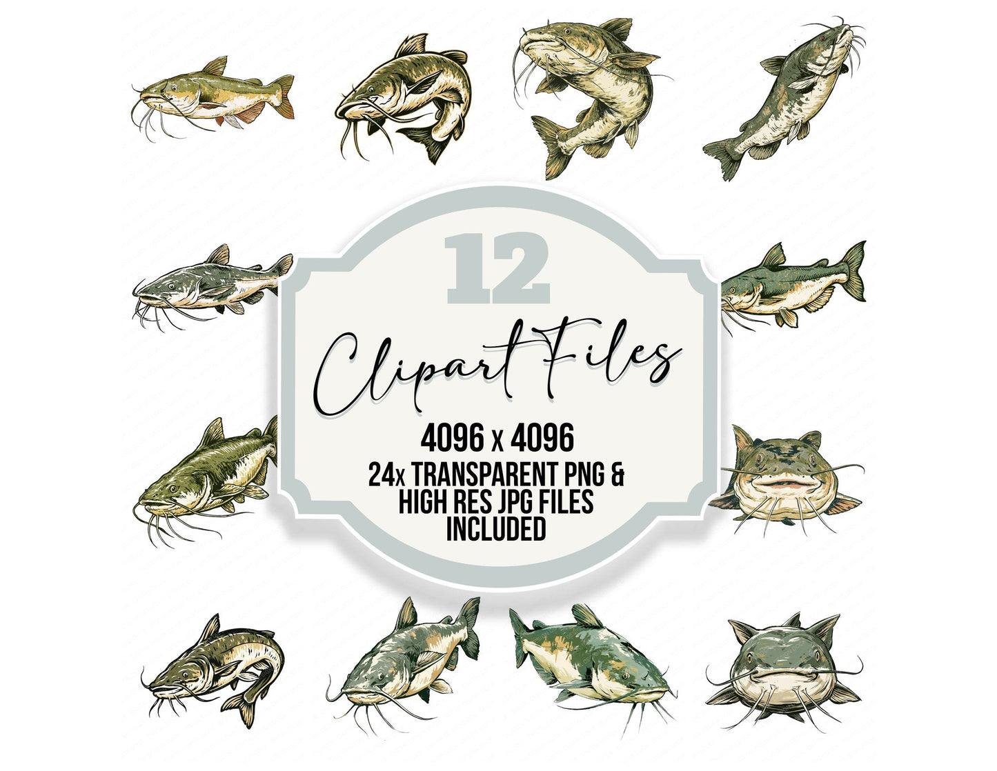 Stylised Catfish Clipart Set (DDD014527)