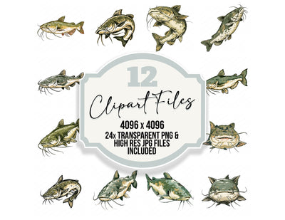 Stylised Catfish Clipart Set (DDD014527)