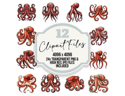 Stylised Octopus Clipart Set (DDD014534)