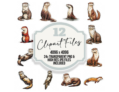 Stylised Otter Clipart Set (DDD014535)