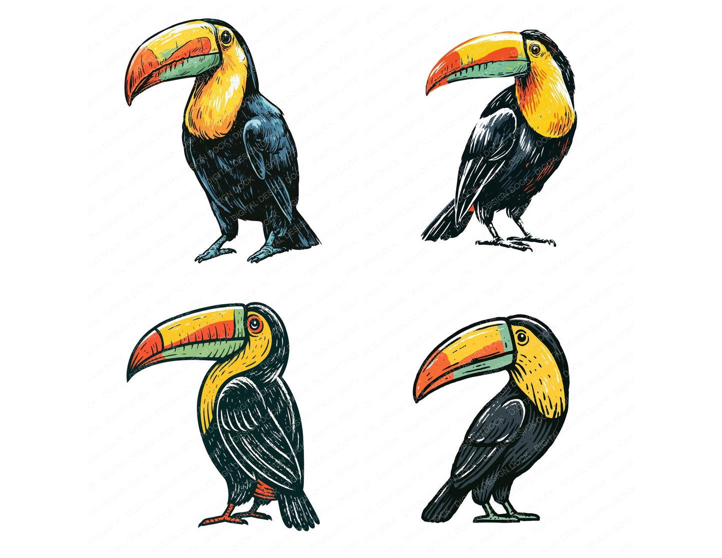 Stylised Toucan Clipart Set (DDD014540)