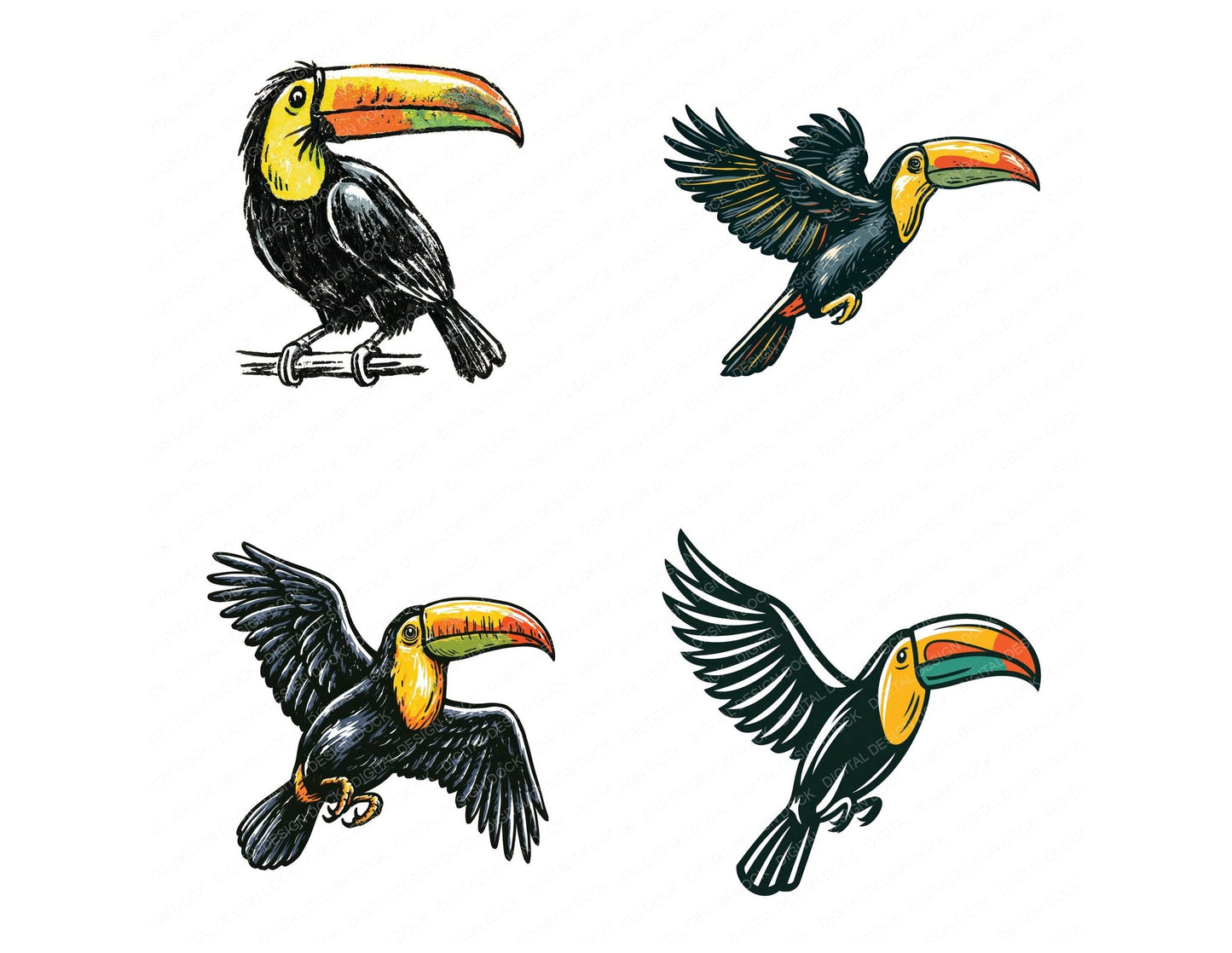 Stylised Toucan Clipart Set (DDD014540)