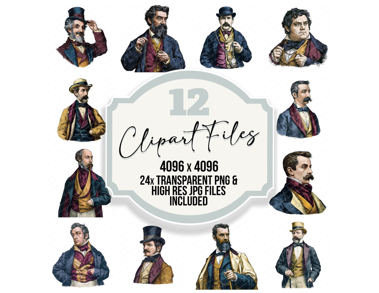 Vintage Victorian Gentleman Clipart Set (DDD014544)