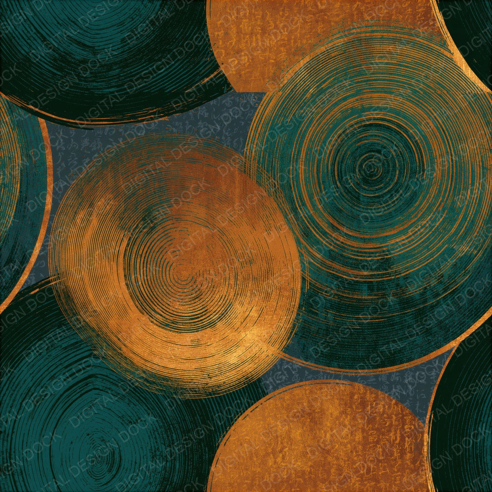 Engraving Spell Circles Bronze Seamless Digital Paper Pack (DDD014566)