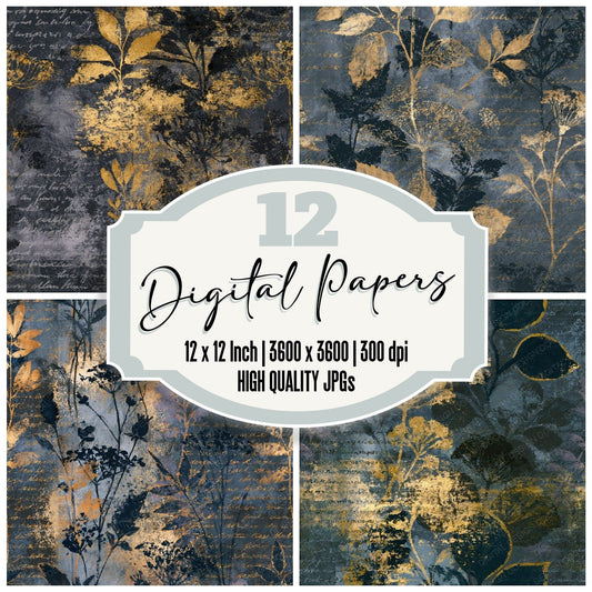 Impressionist Kitchen Garden Slate Seamless Digital Paper Pack (DDD014569)