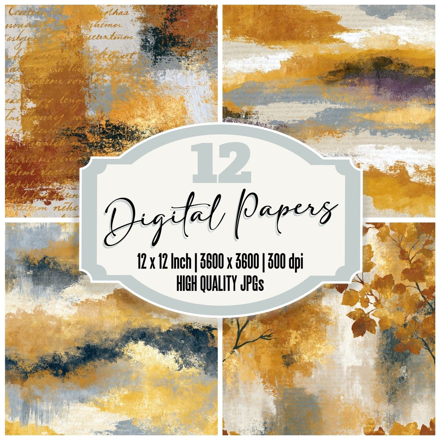 Impressionist Sepia Parchment Tonal Digital Paper Pack (DDD014570)