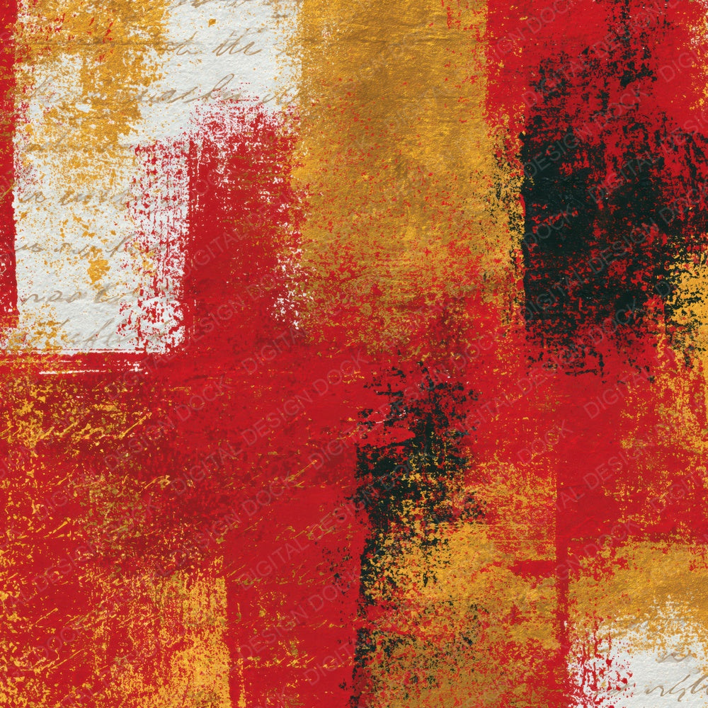 Maximalist Circus Red Gold Abstract Digital Paper Pack (DDD014574)