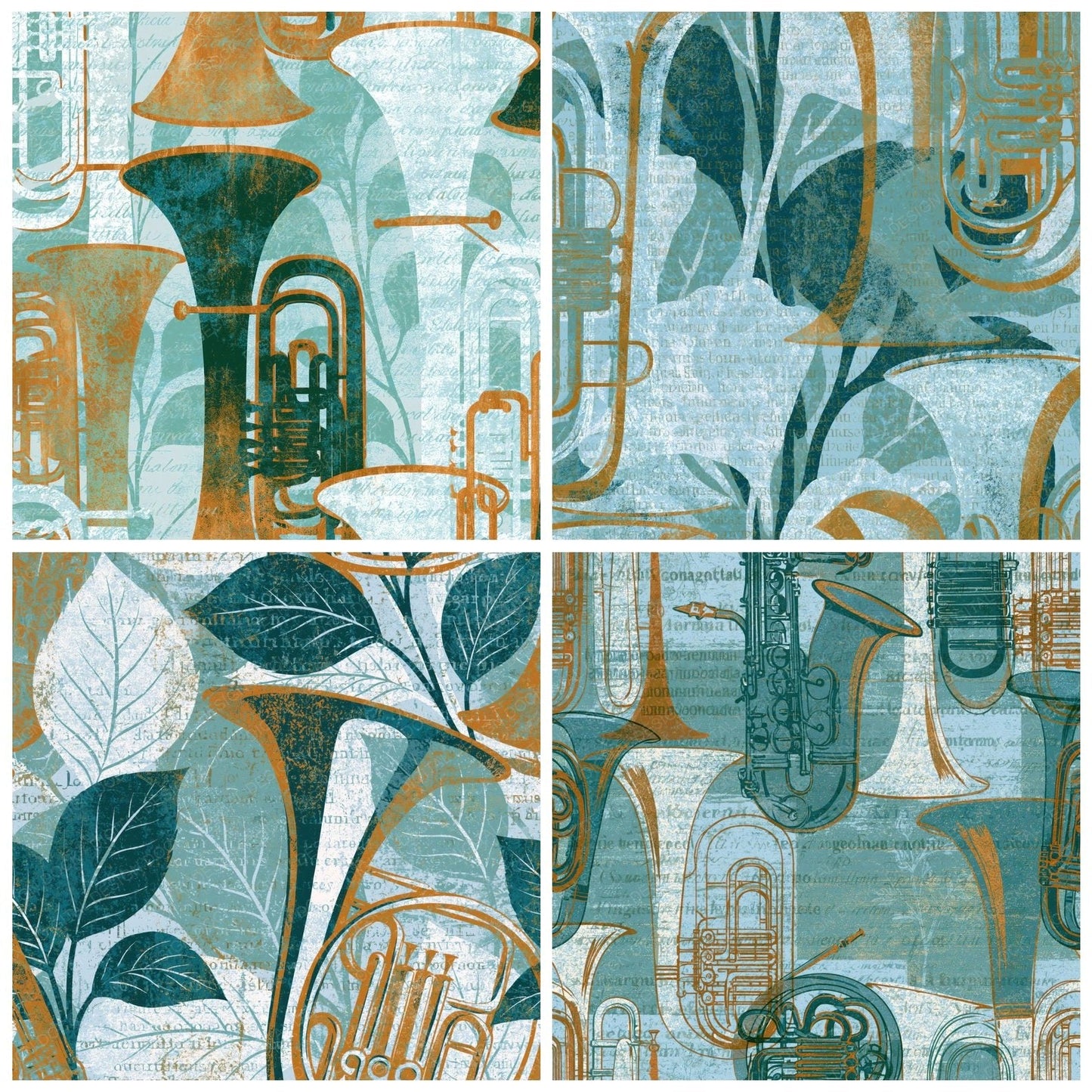 Maximalist Tubas Seafoam White Digital Paper Pack (DDD014575)