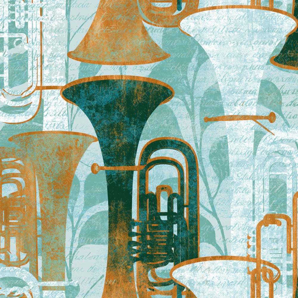 Maximalist Tubas Seafoam White Digital Paper Pack (DDD014575)
