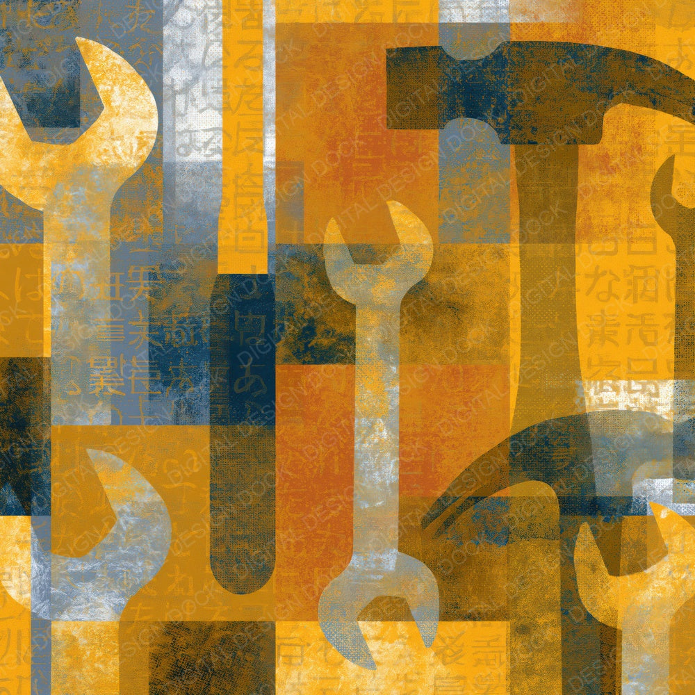 Pop Art Tools Wheat Gold Digital Paper Pack (DDD014580)