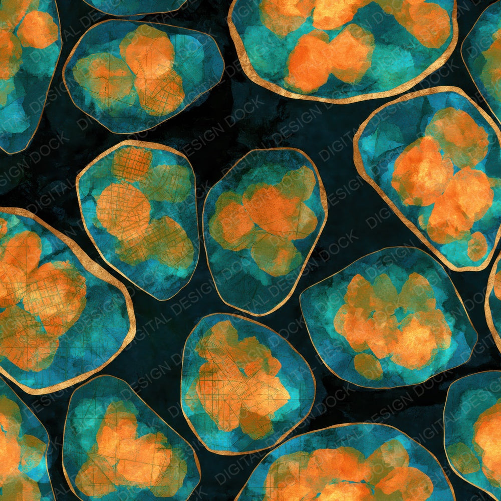 Watercolour Peridot Tangerine Turquoise Digital Paper Pack (DDD014583)