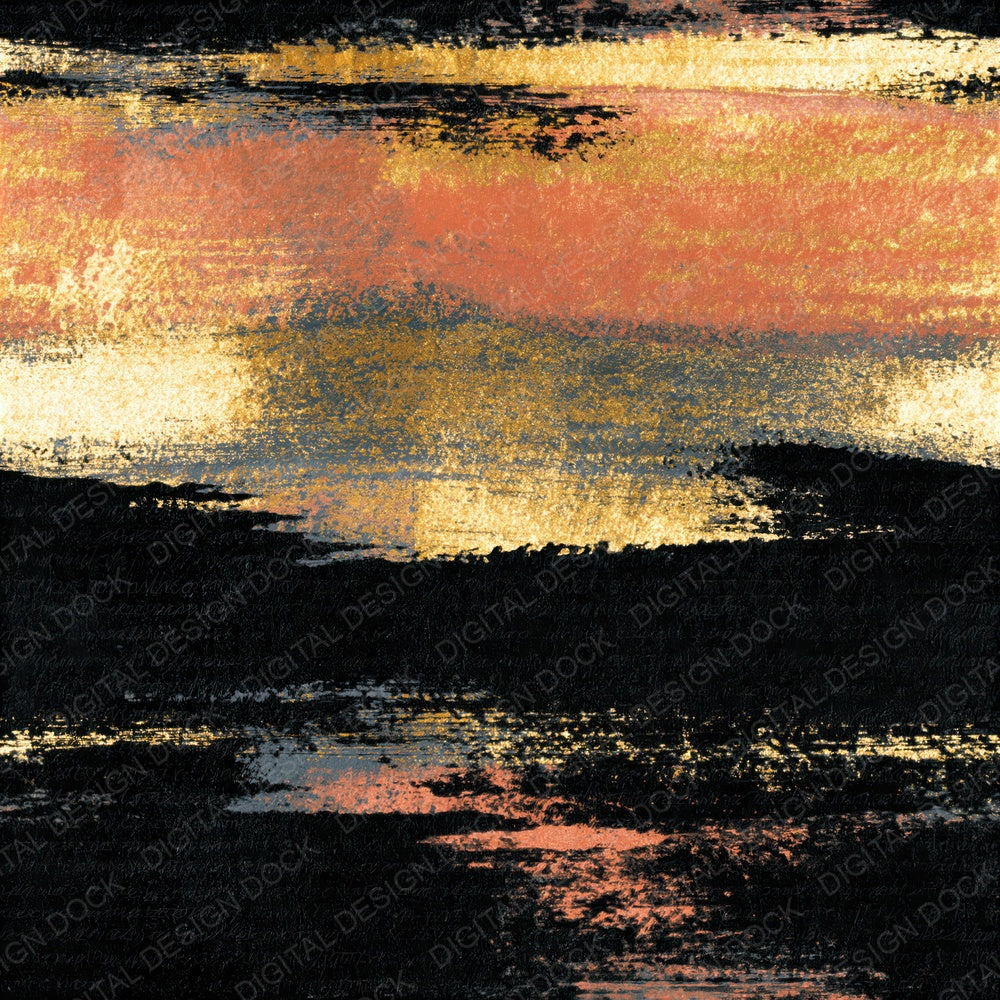 Gouache Black Gold Abstract Seamless Digital Paper Pack (DDD014590)