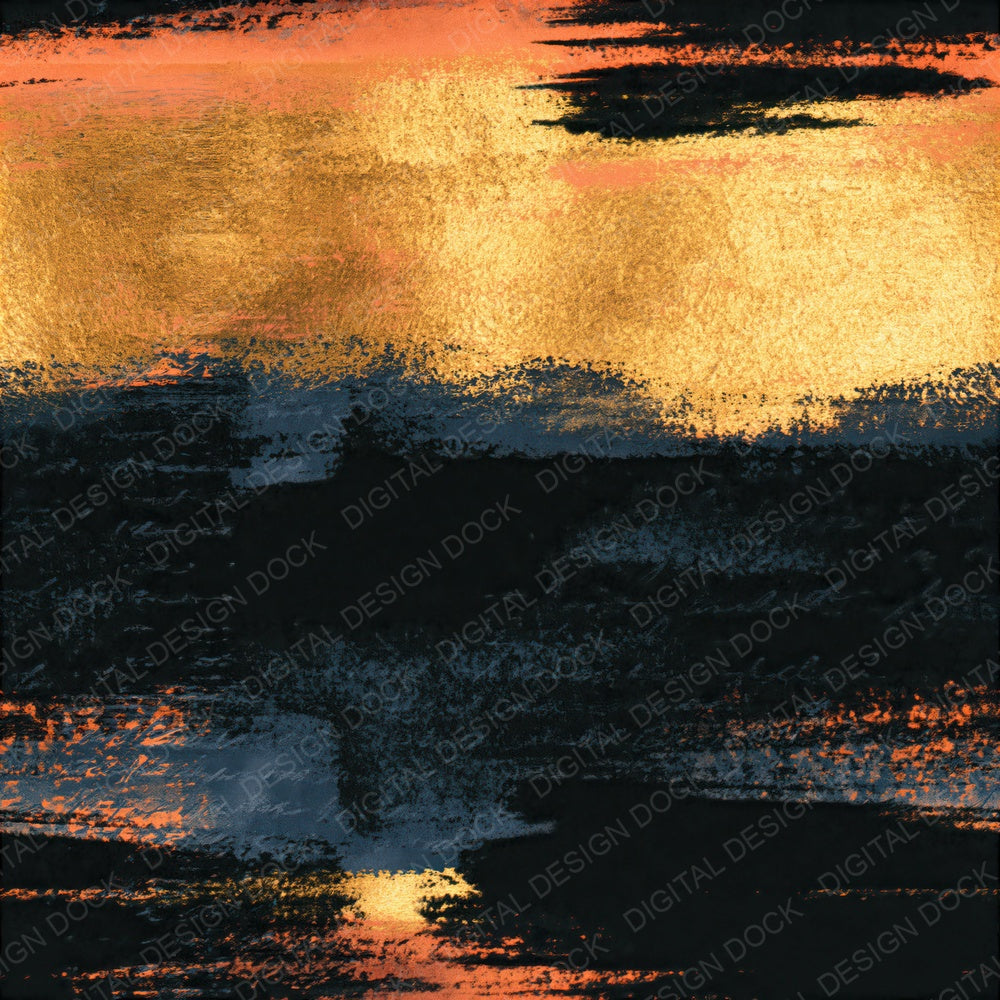 Gouache Black Gold Abstract Seamless Digital Paper Pack (DDD014590)