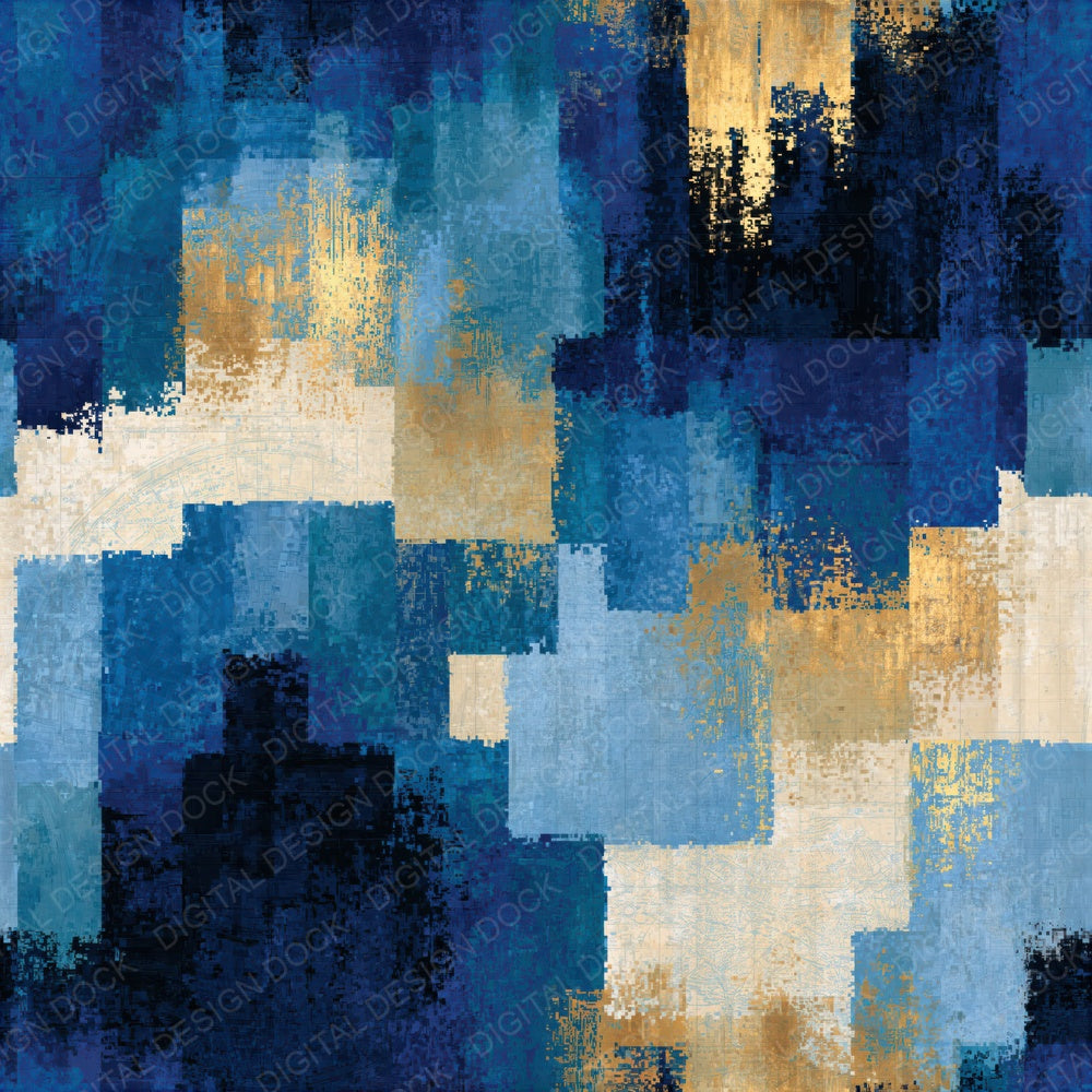 Pixel Denim Navy Cobalt Abstract Seamless Digital Paper Pack (DDD014598)