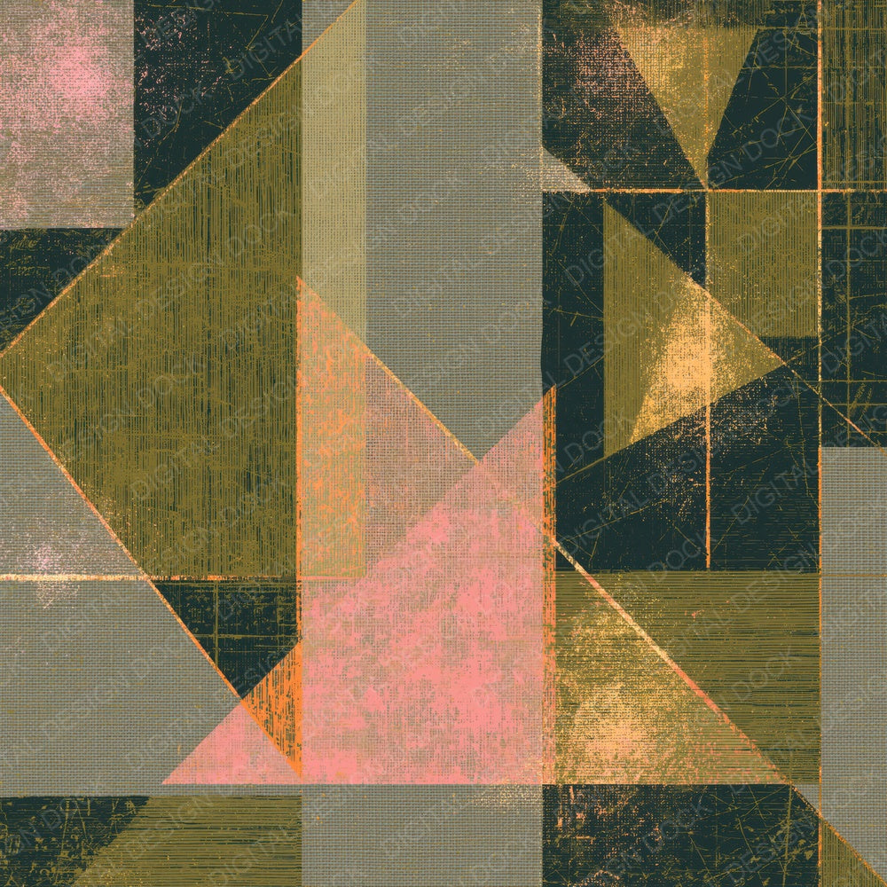 Tapestry Neon Geometric Olive Ochre Digital Paper Pack (DDD014602)