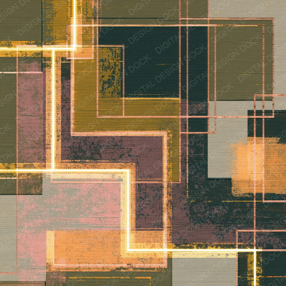 Tapestry Neon Geometric Olive Ochre Digital Paper Pack (DDD014602)