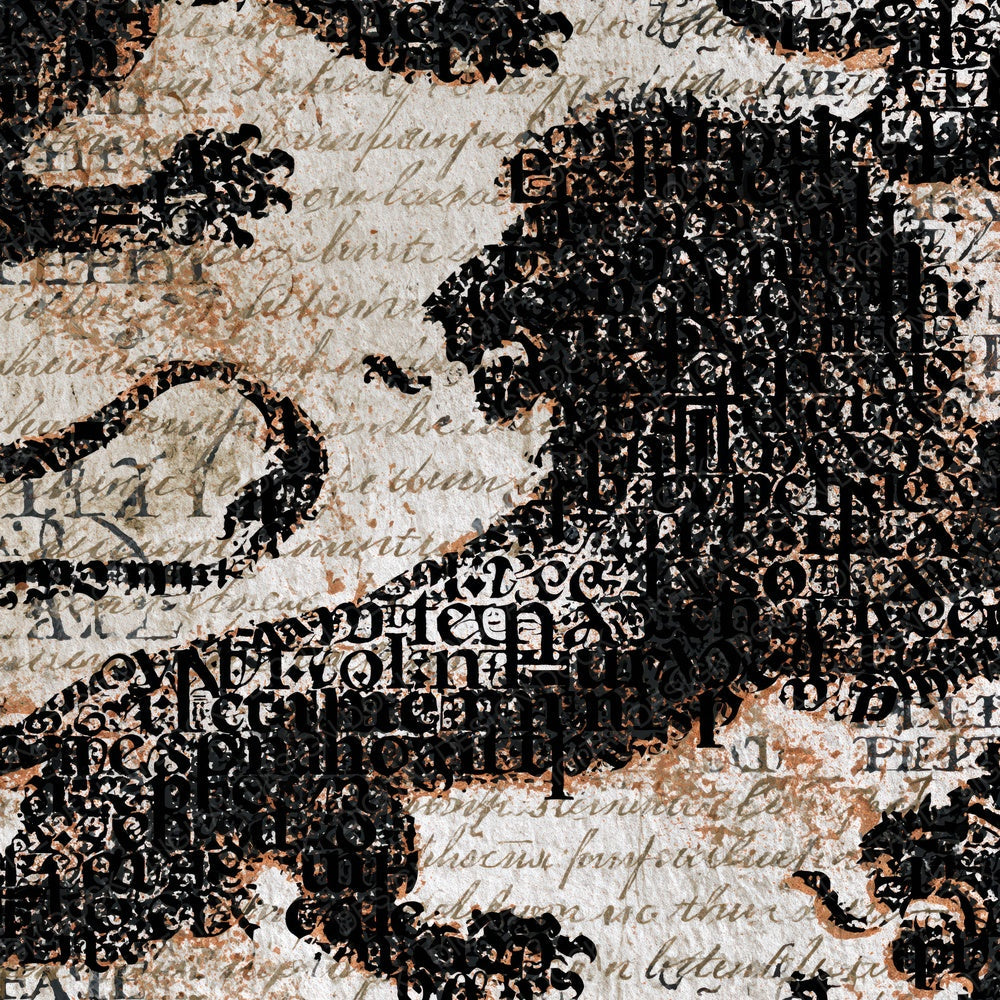 Typographic Lions Rampant Black White Digital Paper Pack (DDD014603)