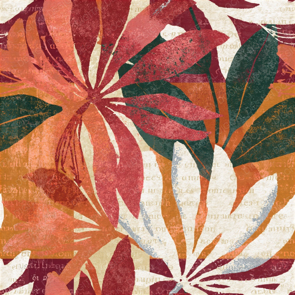 Indian Block Print Honeysuckle Cinnamon Seamless Digital Paper Pack (DDD014607)
