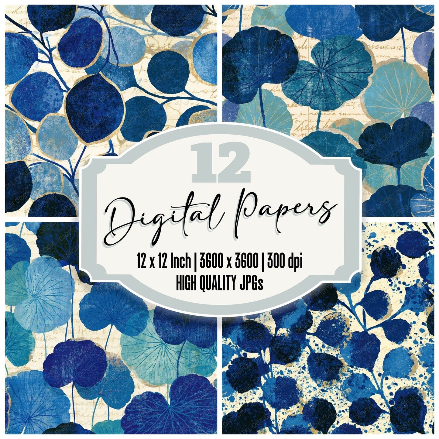Screenprint Baby Tears Denim Seamless Digital Paper Pack (DDD014611)