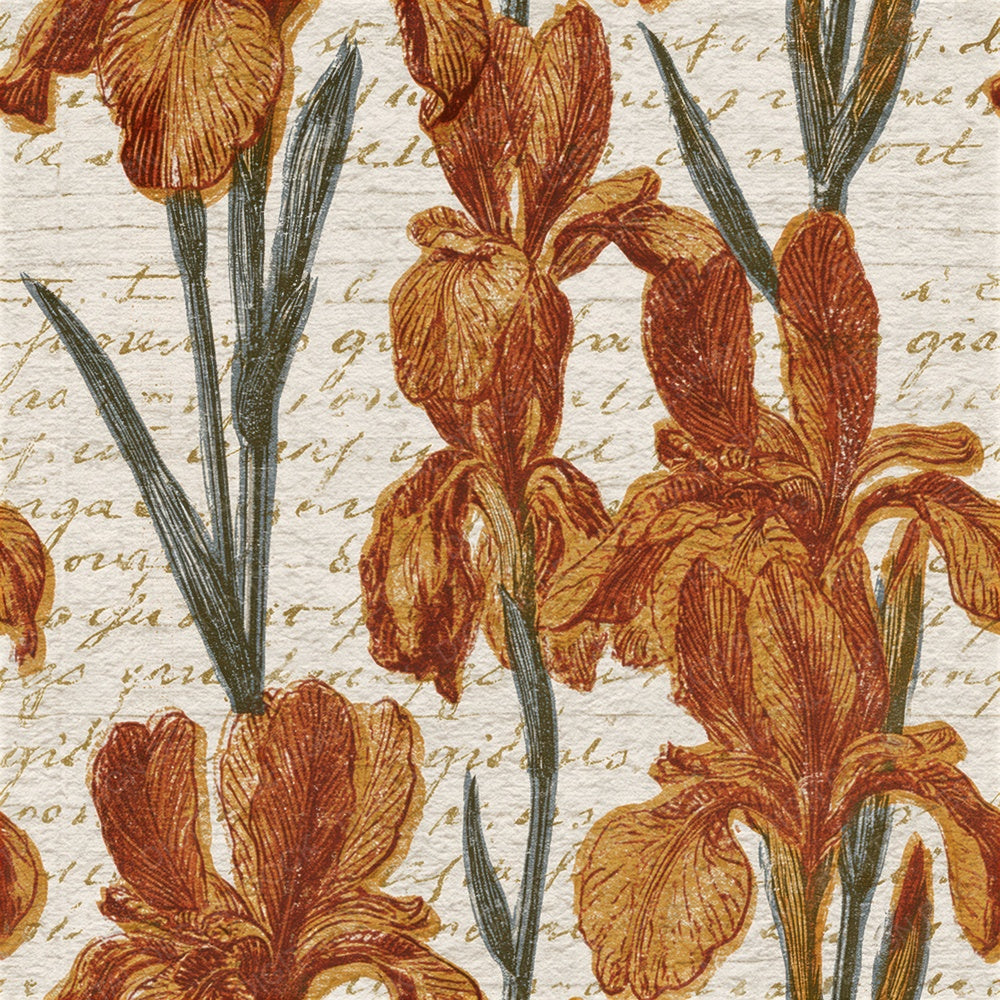 Indian Block Print Iris Rust Seamless Digital Paper Pack (DDD014627)