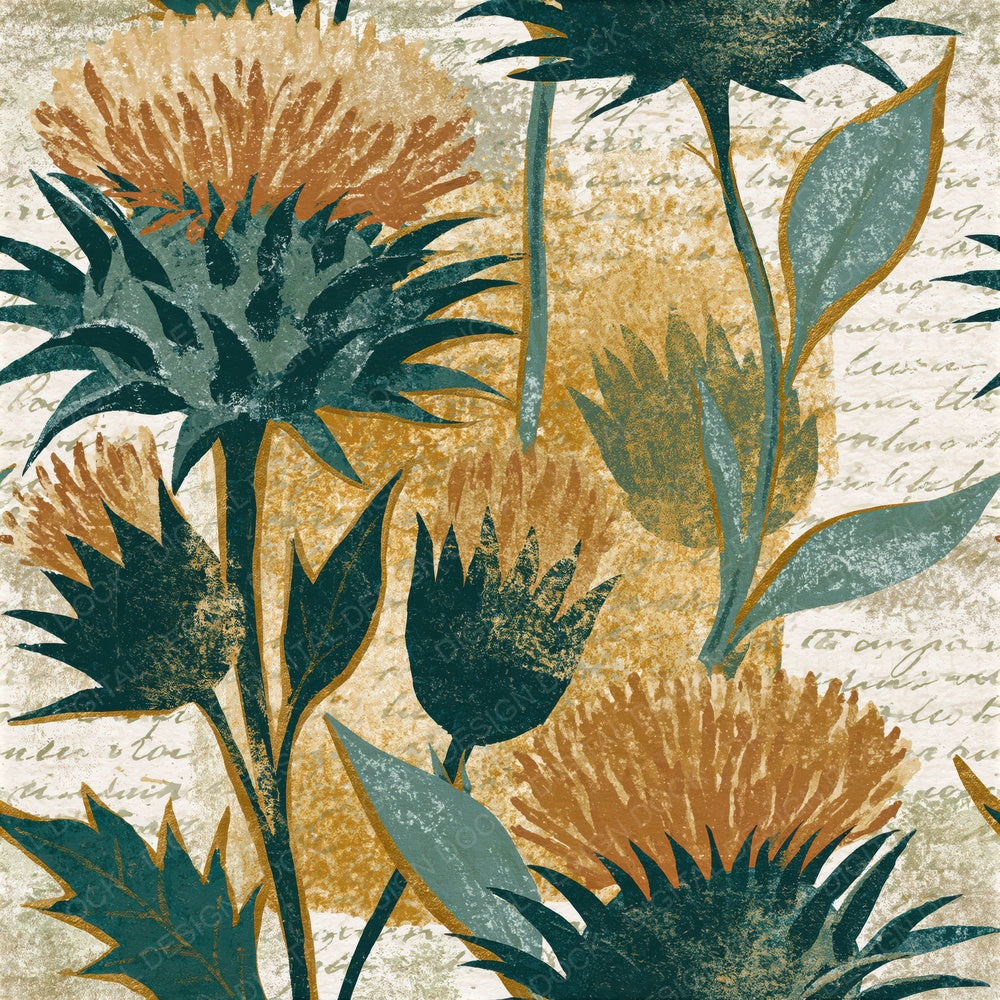 Screenprint Thistle Butter Seamless Digital Paper Pack (DDD014635)