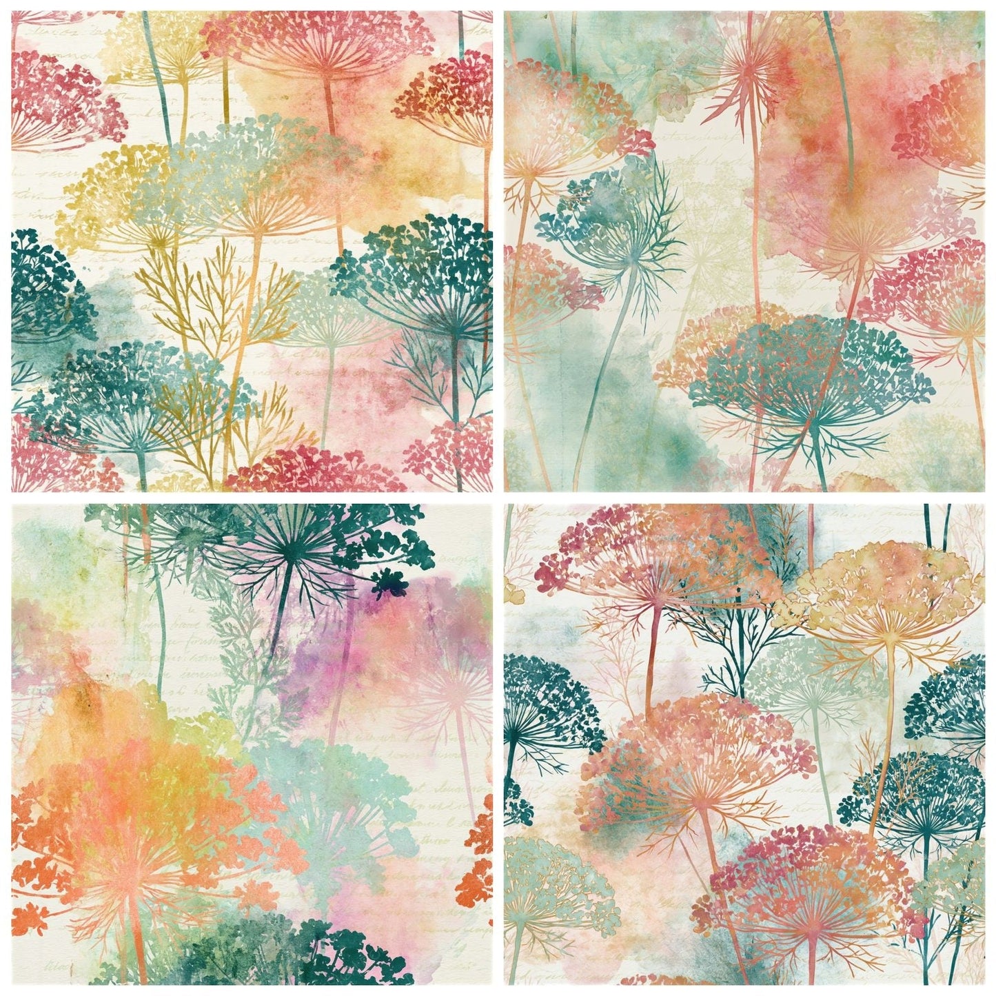 Watercolour Queens Lace Mint Strawberry Seamless Digital Paper Pack (DDD014638)