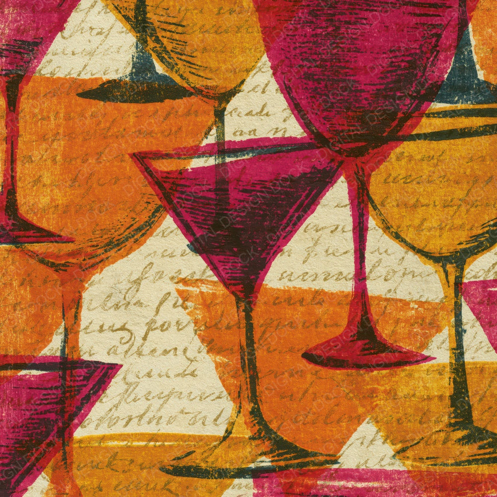 Drypoint Martini Amber Magenta Digital Paper Pack (DDD014648)