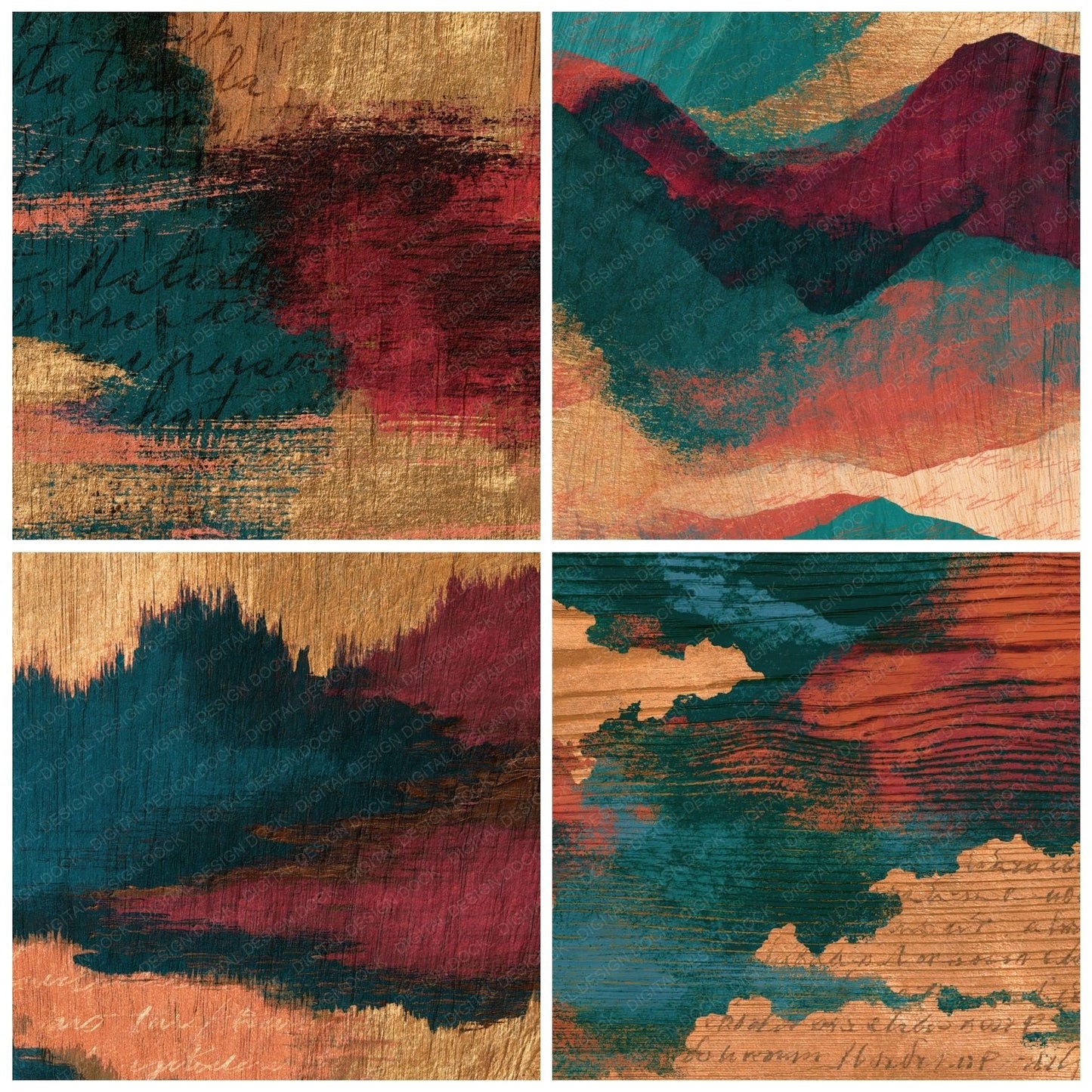 Pyrography Jade Garnet Tonal Digital Paper Pack (DDD014656)