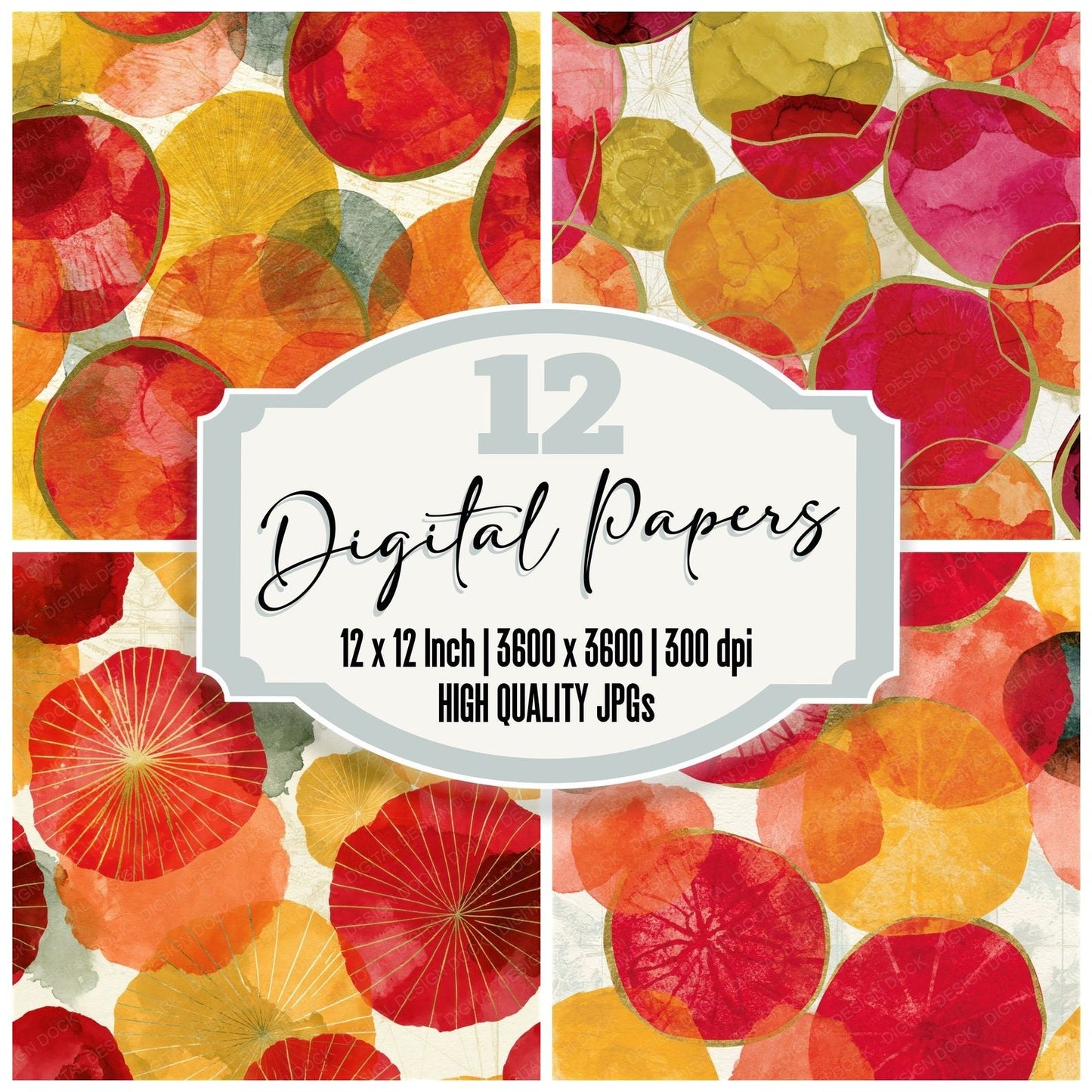 Watercolour Barnacles Lollipop Seamless Digital Paper Pack (DDD014660)