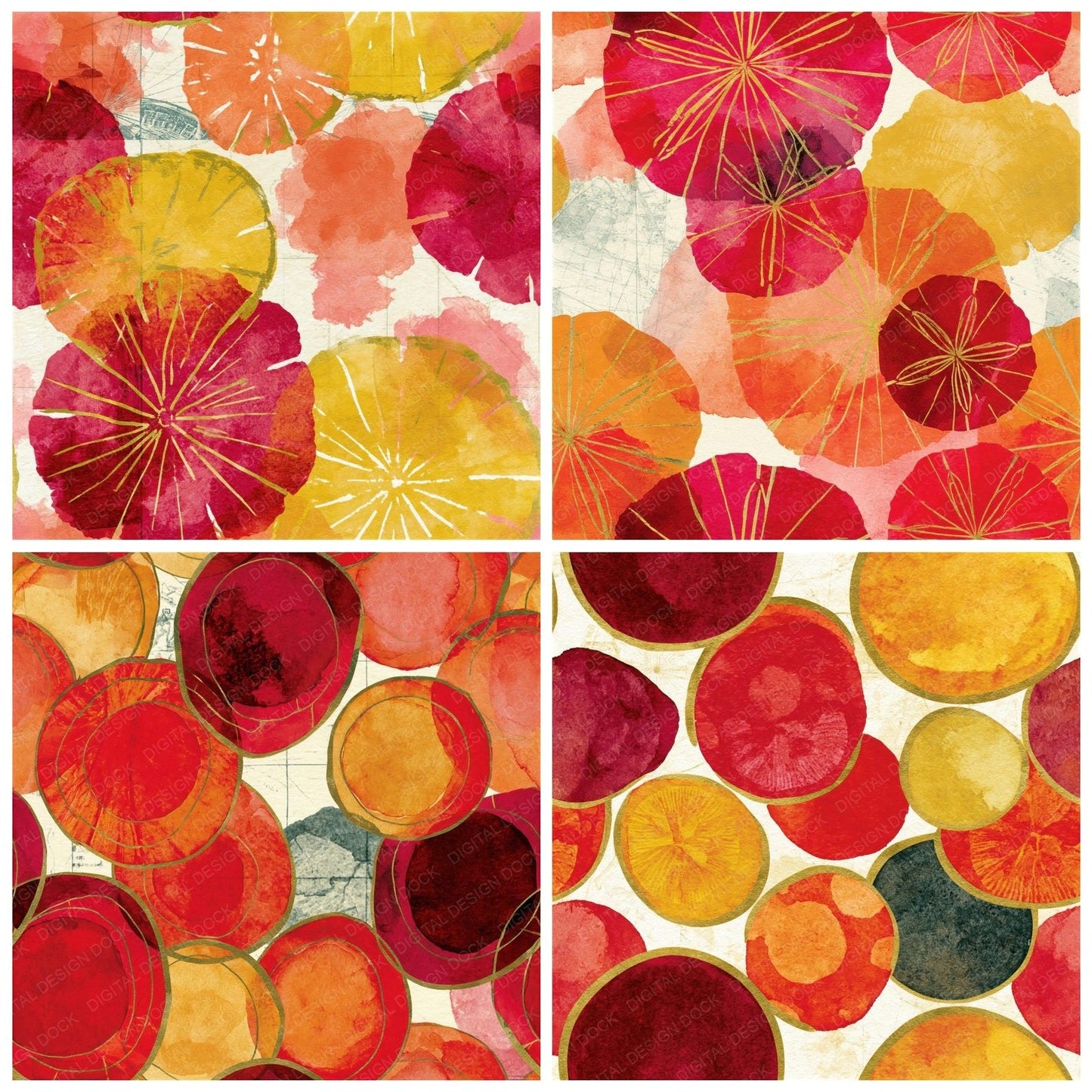 Watercolour Barnacles Lollipop Seamless Digital Paper Pack (DDD014660)