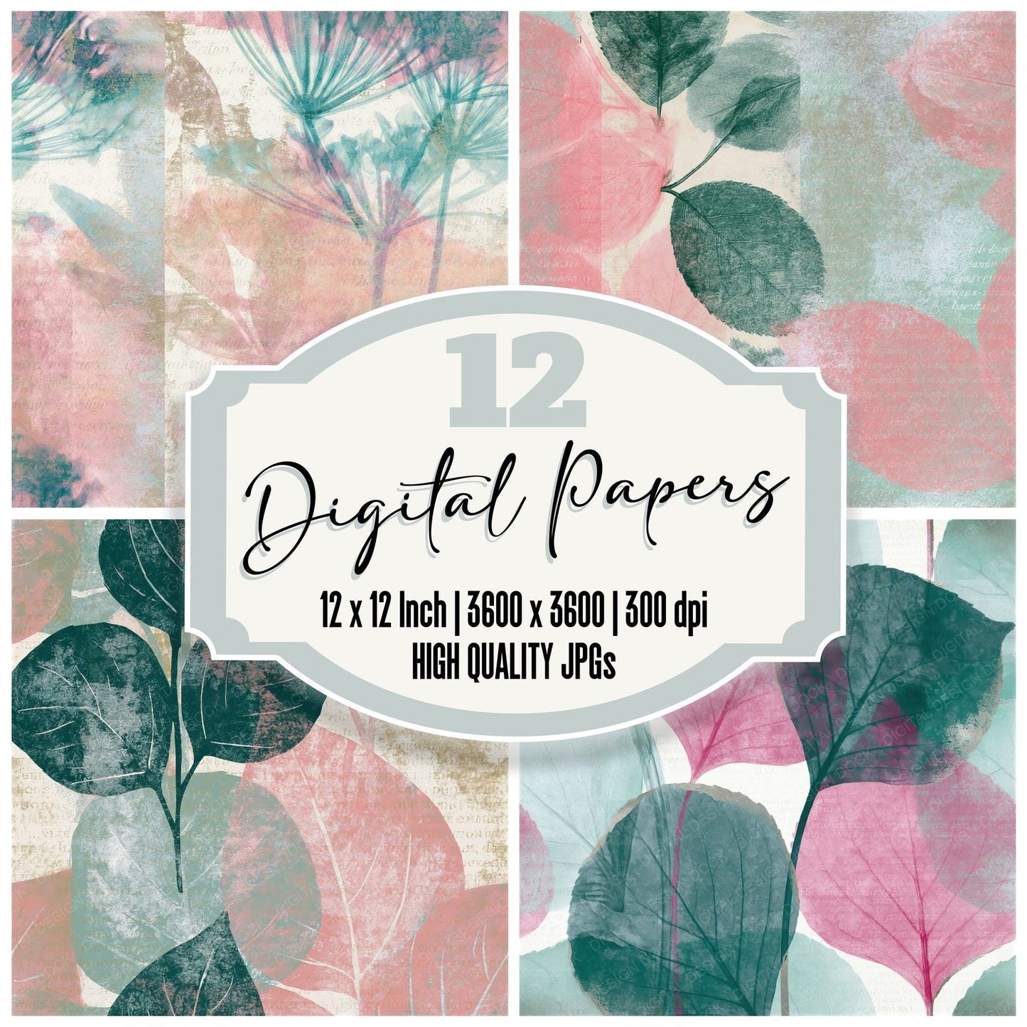 X-Ray Powder Pink Abstract Digital Paper Pack (DDD014664)