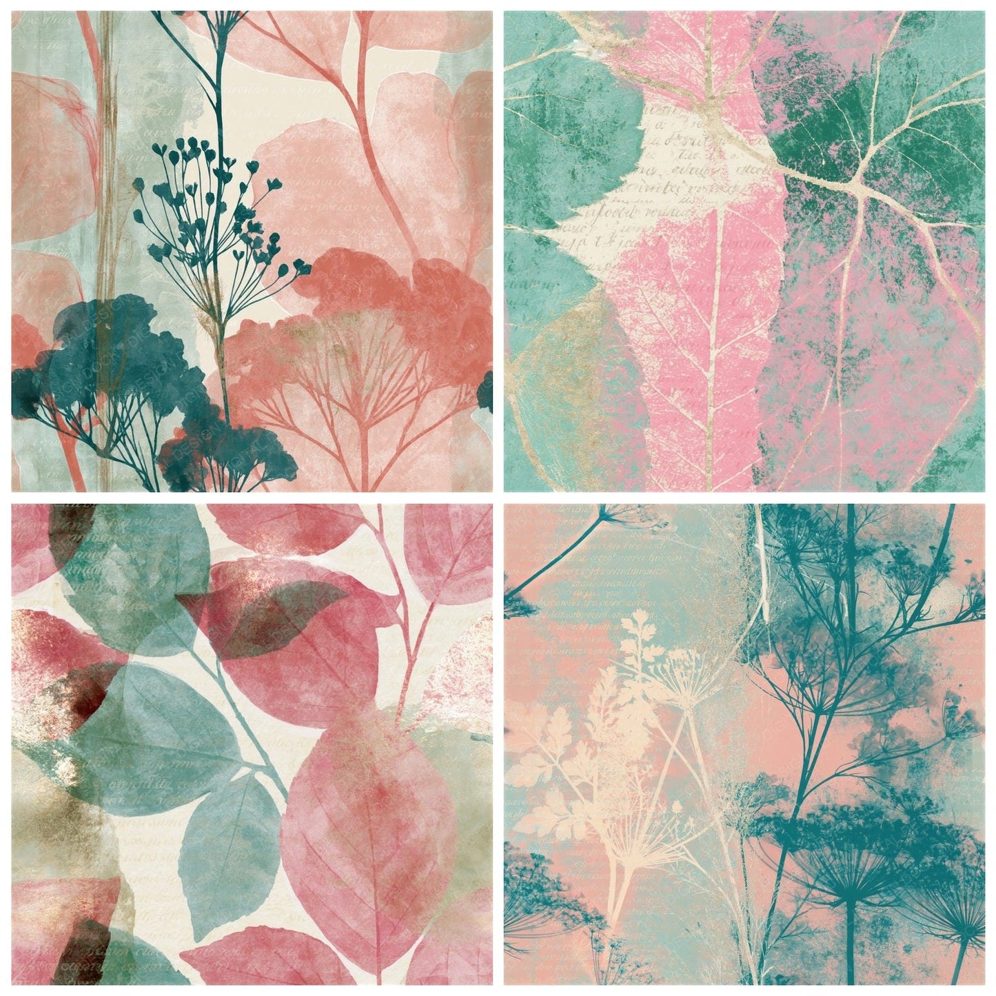 X-Ray Powder Pink Abstract Digital Paper Pack (DDD014664)