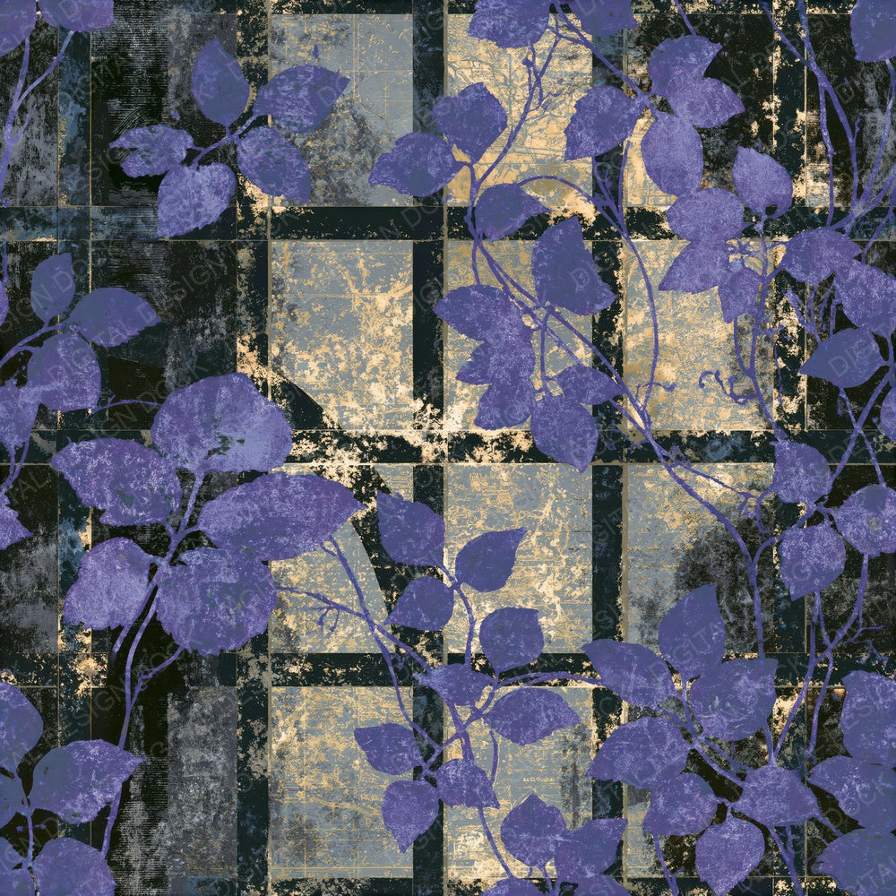 Etching Garden Trellises Purple Silver Seamless Digital Paper Pack (DDD014666)