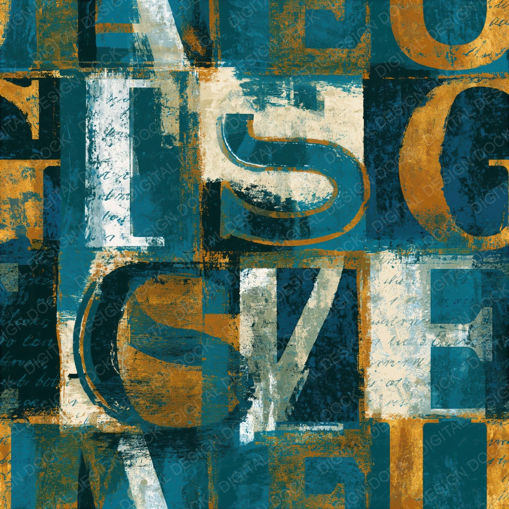 Indian Blockprint Neon Teal Bone Seamless Digital Paper Pack (DDD014671)