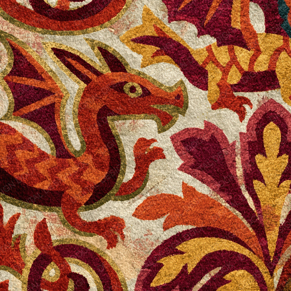 Bohemian Celtic Dragons Rust Maroon Digital Paper Pack (DDD014688)
