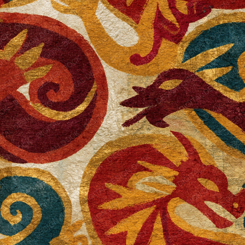 Bohemian Celtic Dragons Rust Maroon Digital Paper Pack (DDD014688)