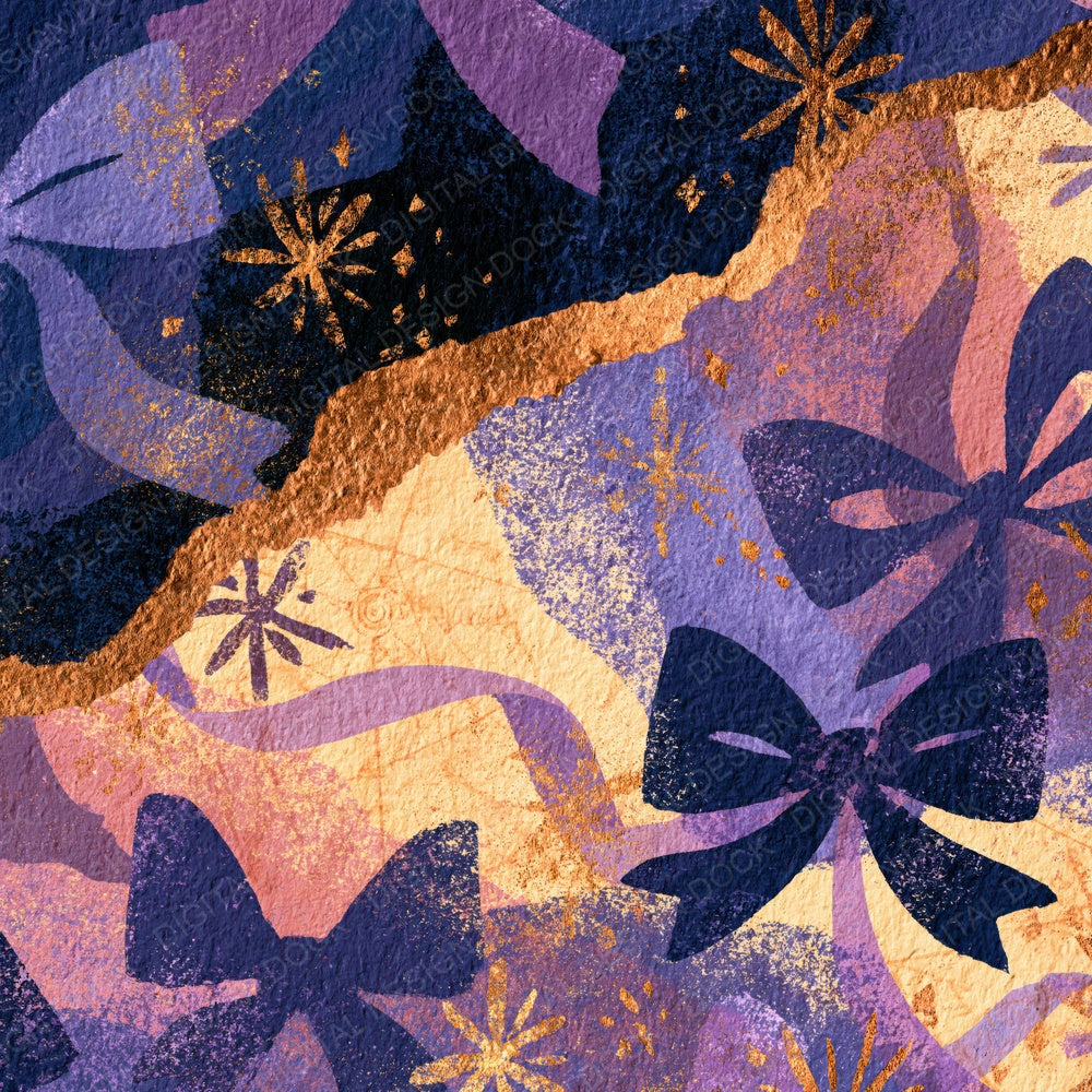 Collage Magical Bows Lavender Cream Digital Paper Pack (DDD014689)