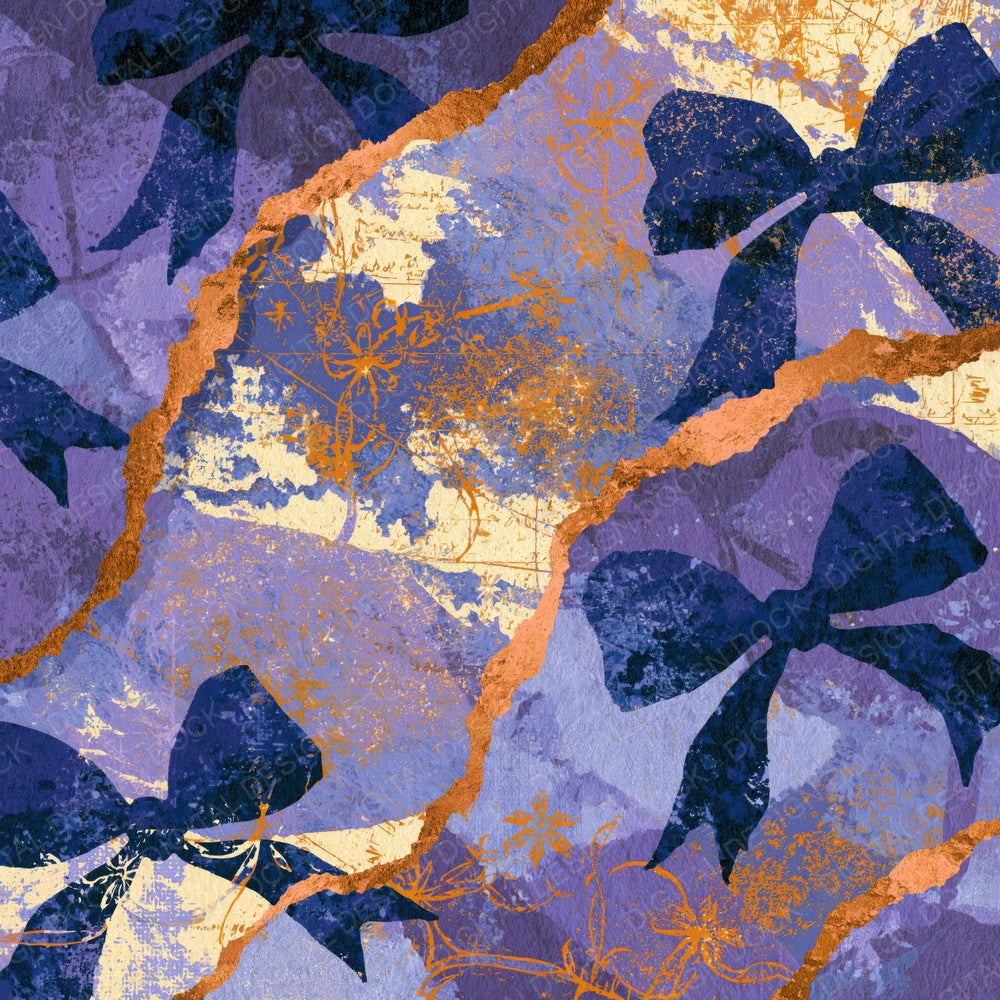 Collage Magical Bows Lavender Cream Digital Paper Pack (DDD014689)