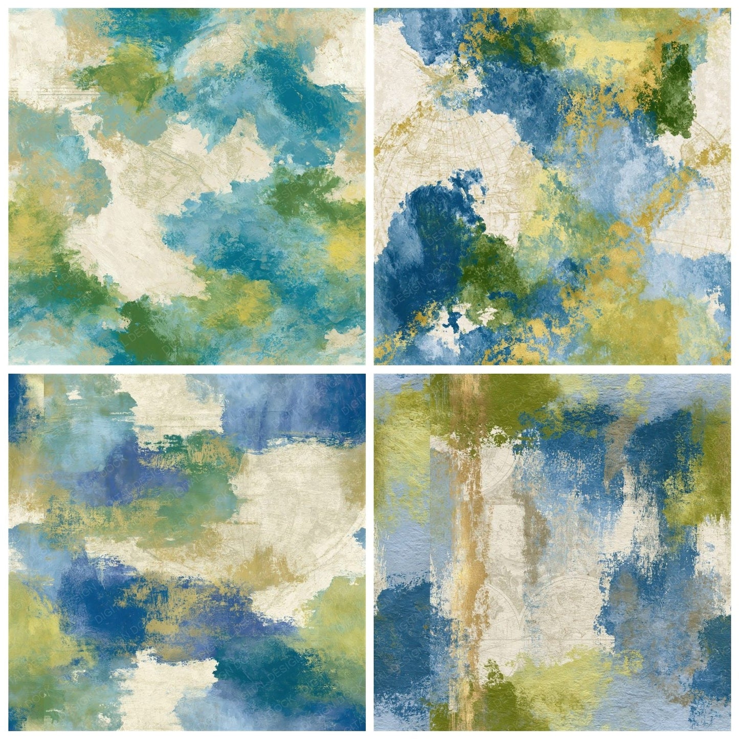 Fresco Azure Lemon Cypress Seamless Digital Paper Pack (DDD014694)