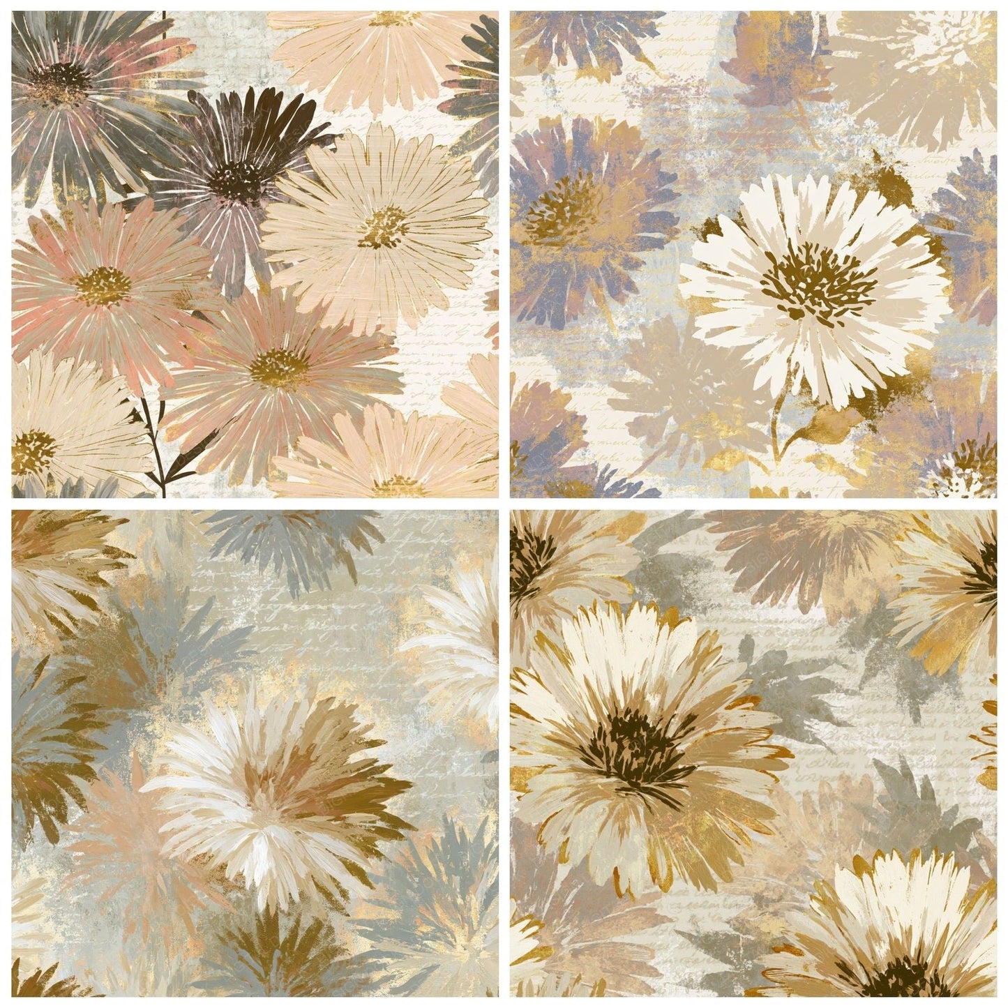 Gouache Asters Oyster Clay Digital Paper Pack (DDD014695)