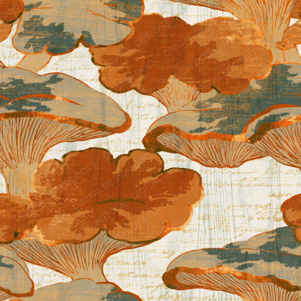 Ukiyo-e Jelly Fungi Sienna Sand Digital Paper Pack (DDD014699)