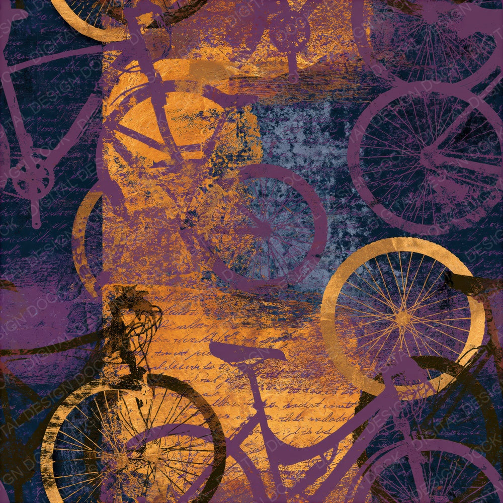 Bohemian Bicycles Mauve Plum Seamless Digital Paper Pack (DDD014710)