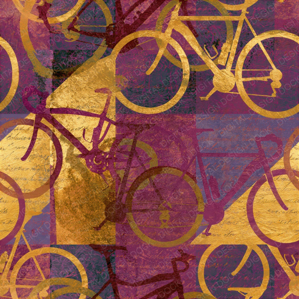 Bohemian Bicycles Mauve Plum Seamless Digital Paper Pack (DDD014710)