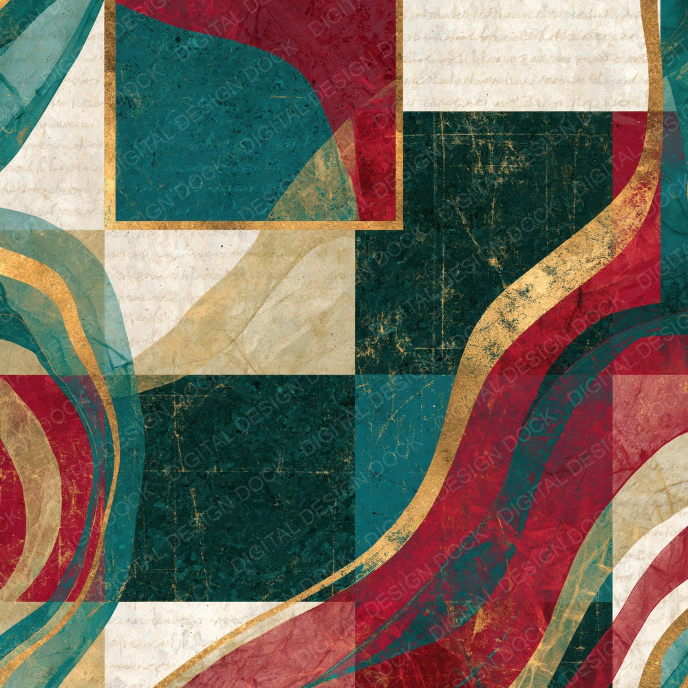Layered Vaporwave Malachite Burgundy Digital Paper Pack (DDD014716)