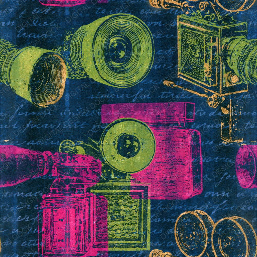 Letterpress Super 8 Neon Magenta Seamless Digital Paper Pack (DDD014717)