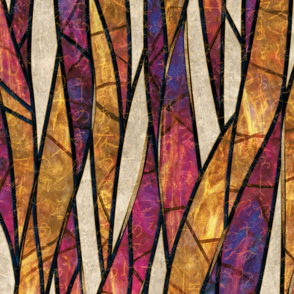 Stained Glass Aurora Amber Magenta Digital Paper Pack (DDD014722)